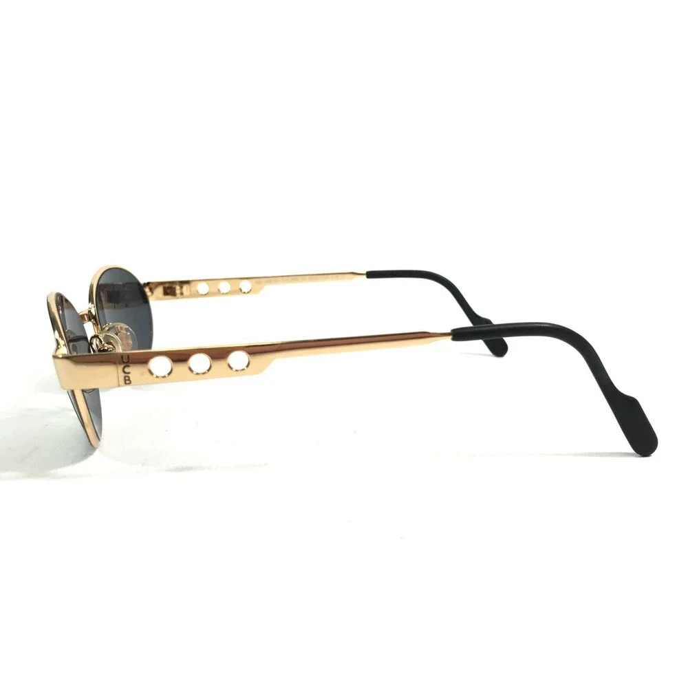 United Colors of Benetton Sunglasses BEN 203 190 Black Gold Round w/ Blue Lenses